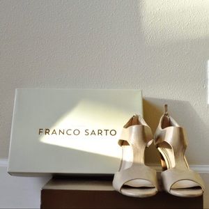 Franco Sarto tan heels + box